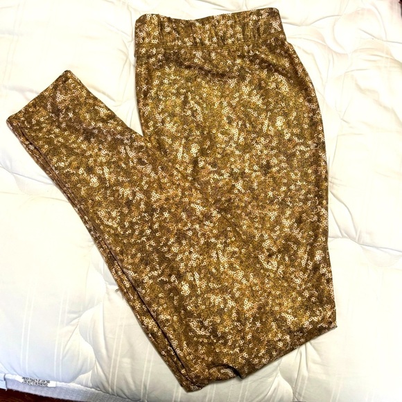 Livi Active Pants - LIVI ACTIVE LEGGINGS 14/16 GOLD, SILVER AND WHITE SHIMMER EXCELLENT CONDITION